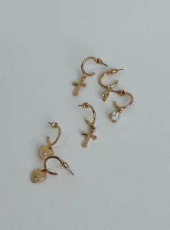 Princess Polly Diaz Earring Pack  Gold New