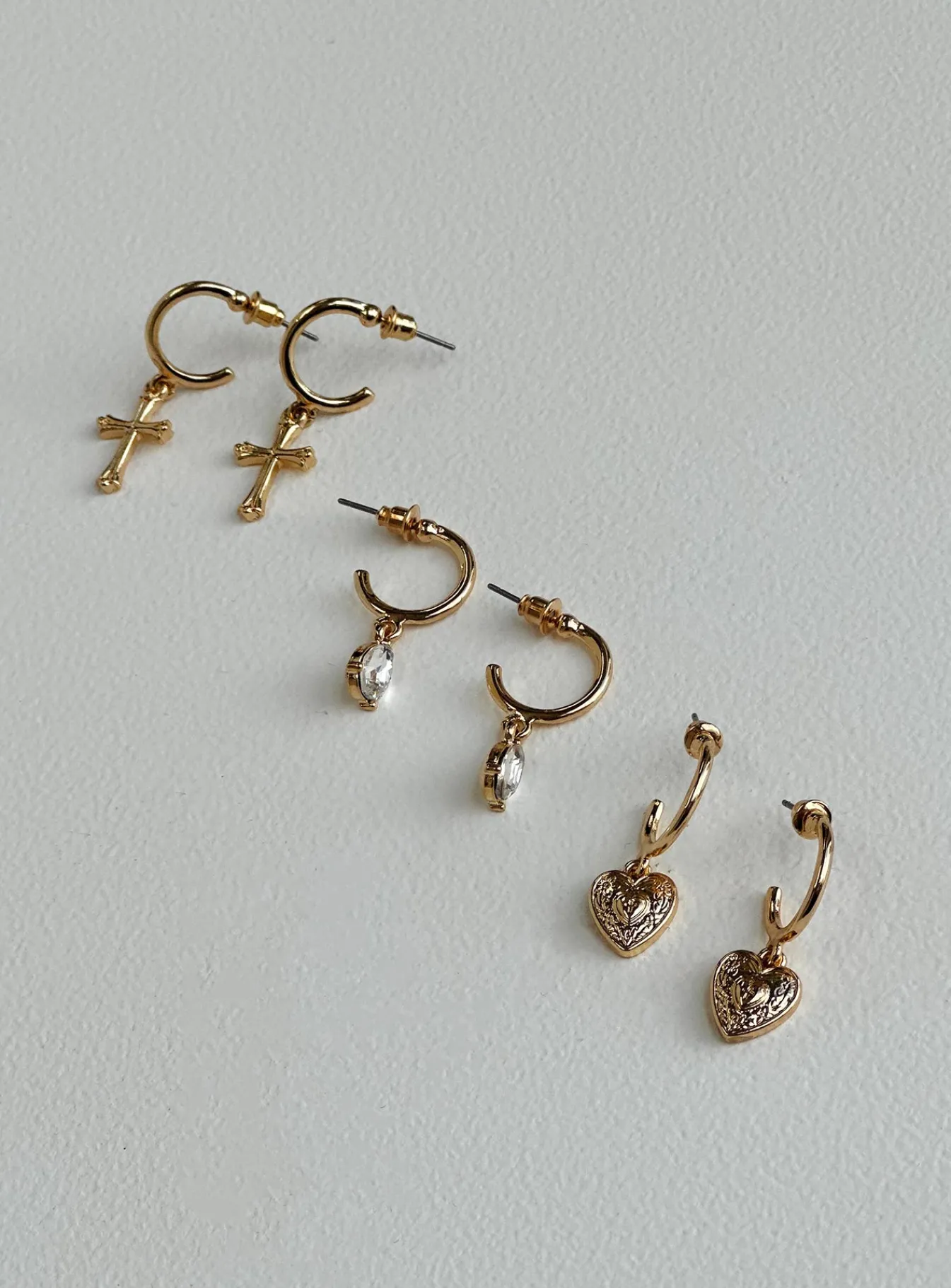 Princess Polly Diaz Earring Pack Gold New