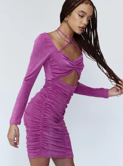 Princess Polly Dillon Mini Dress  Purple Hot