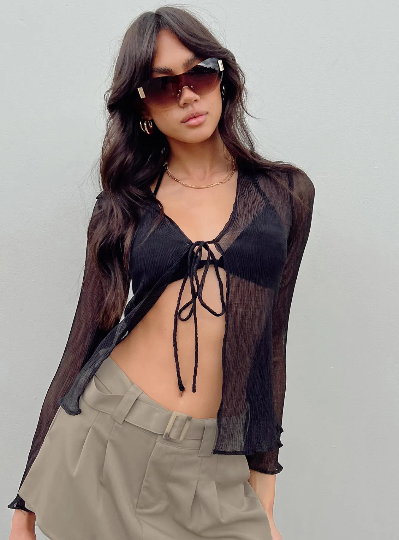 Princess Polly Dionte Long Sleeve Top Black Shop