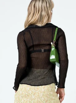 Princess Polly Dionte Long Sleeve Top Black Shop