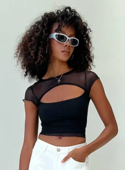 Princess Polly Dobelle Top  Black Online