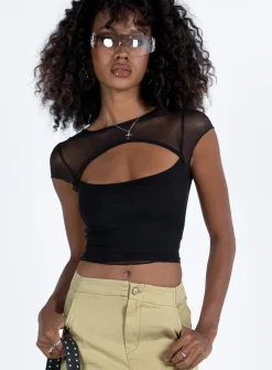 Princess Polly Dobelle Top Black Online