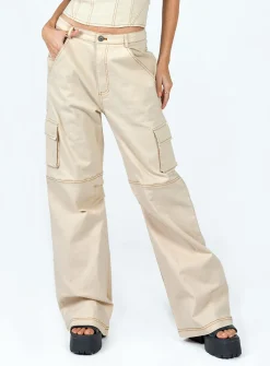 Princess Polly Dobson Pants Beige Hot