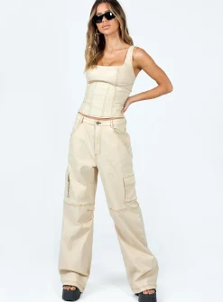 Princess Polly Dobson Pants Beige Hot