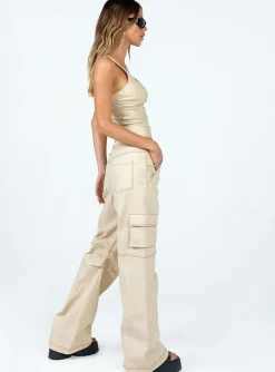 Princess Polly Dobson Pants Beige Hot