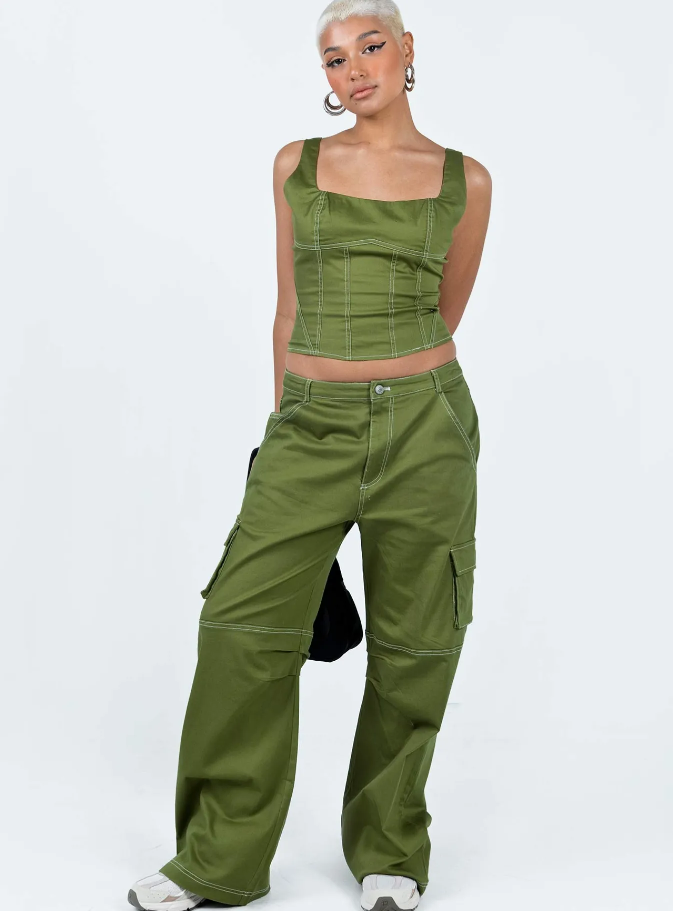 Princess Polly Dobson Pants Green Cheap