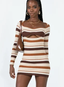 Princess Polly Domini Mini Dressmulti   Brown Best