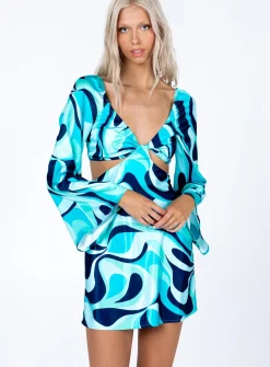 Princess Polly Dominique Mini Dressmulti   Blue Store