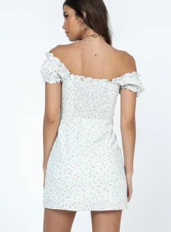 Princess Polly Donna Mini Dressfloral   Green Best Sale