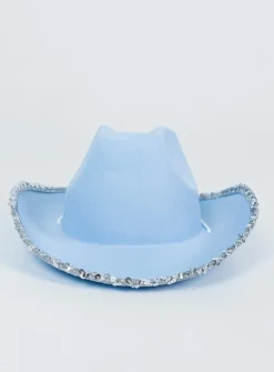 Princess Polly Don'T Cha Sequin Cowboy Hat Blue Discount