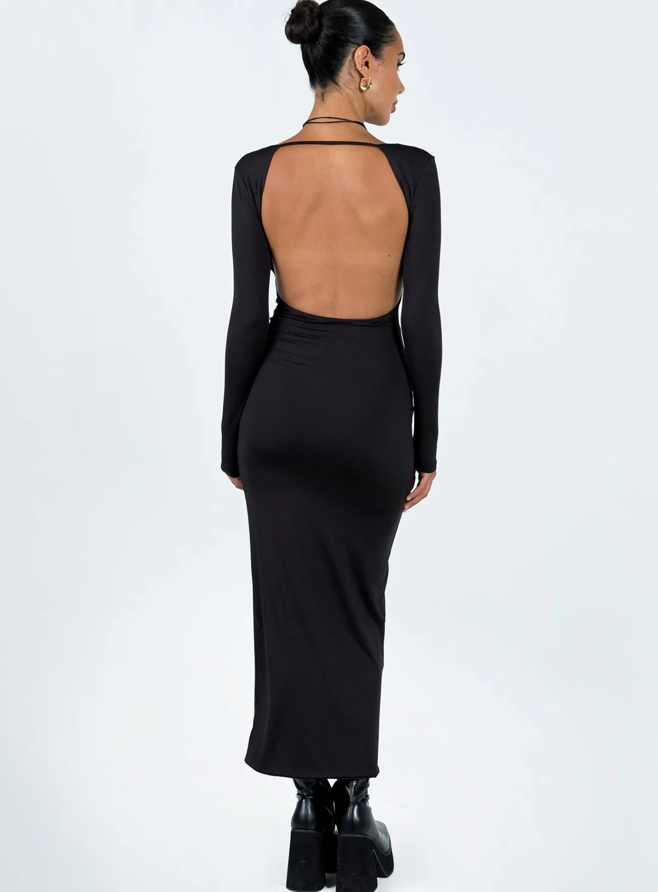Princess Polly Dorado Long Sleeve Midi Dress Black Discount