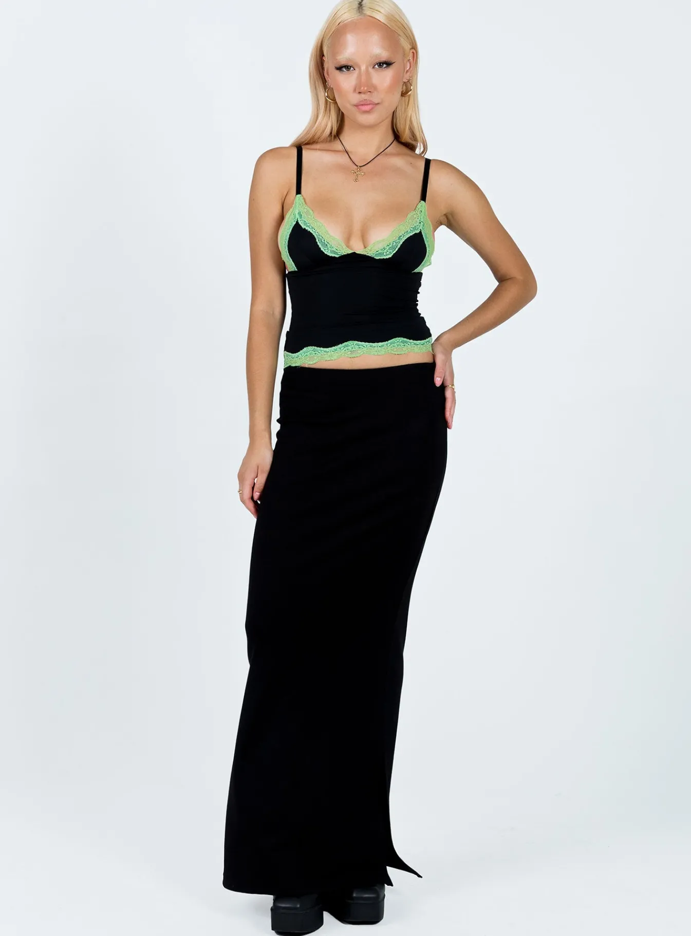 Princess Polly Dos Fitted Cami Top Black Sale