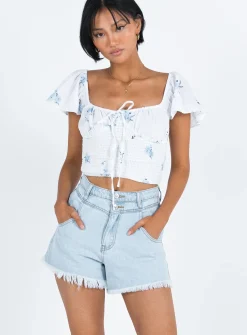 Princess Polly Doughty Shorts Light Wash  Denim Store
