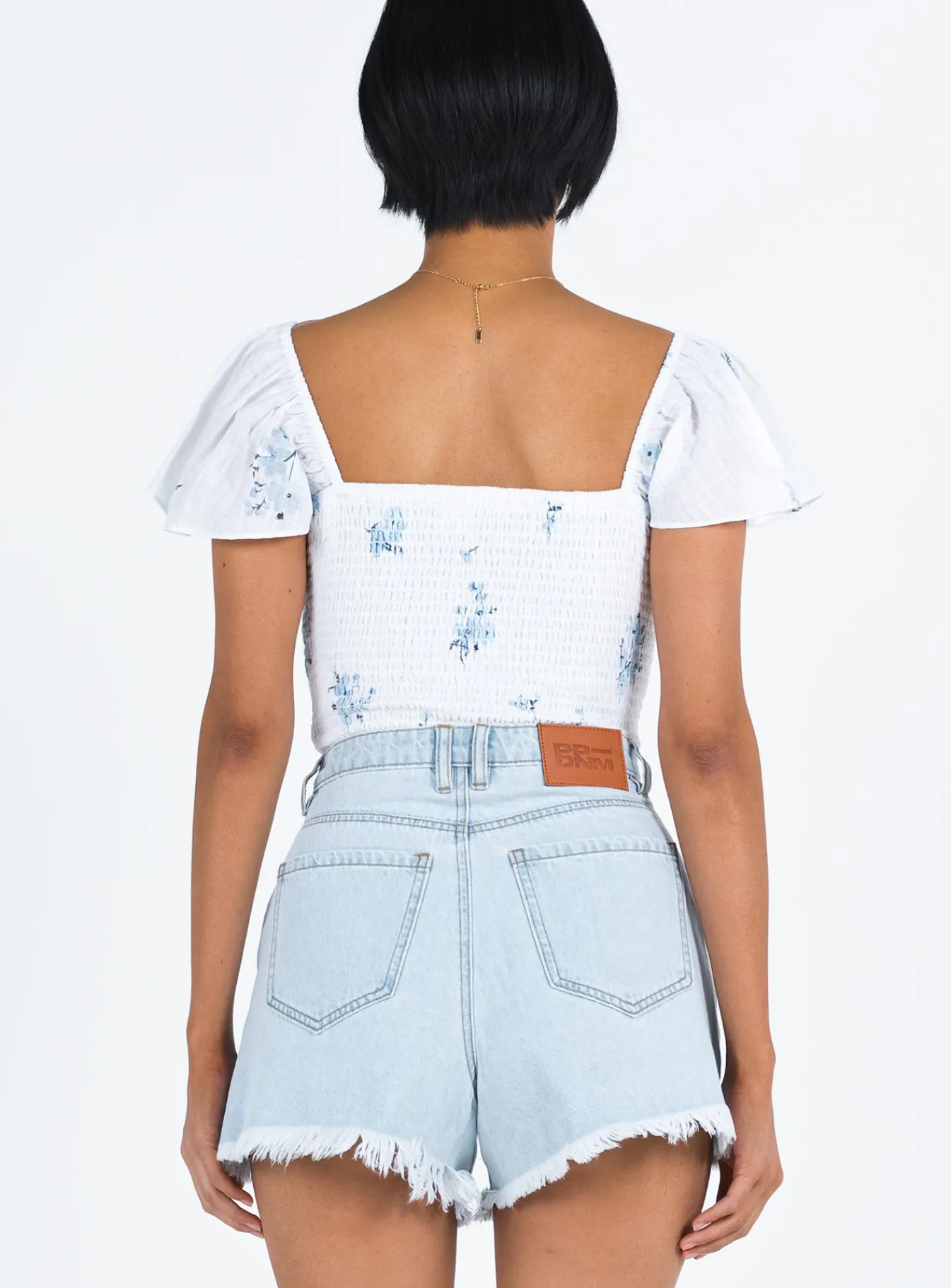Princess Polly Doughty Shorts Light Wash Denim Store