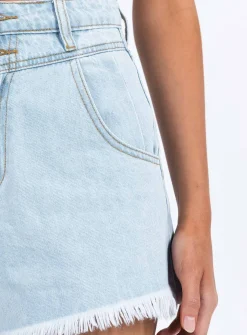 Princess Polly Doughty Shorts Light Wash Denim Store