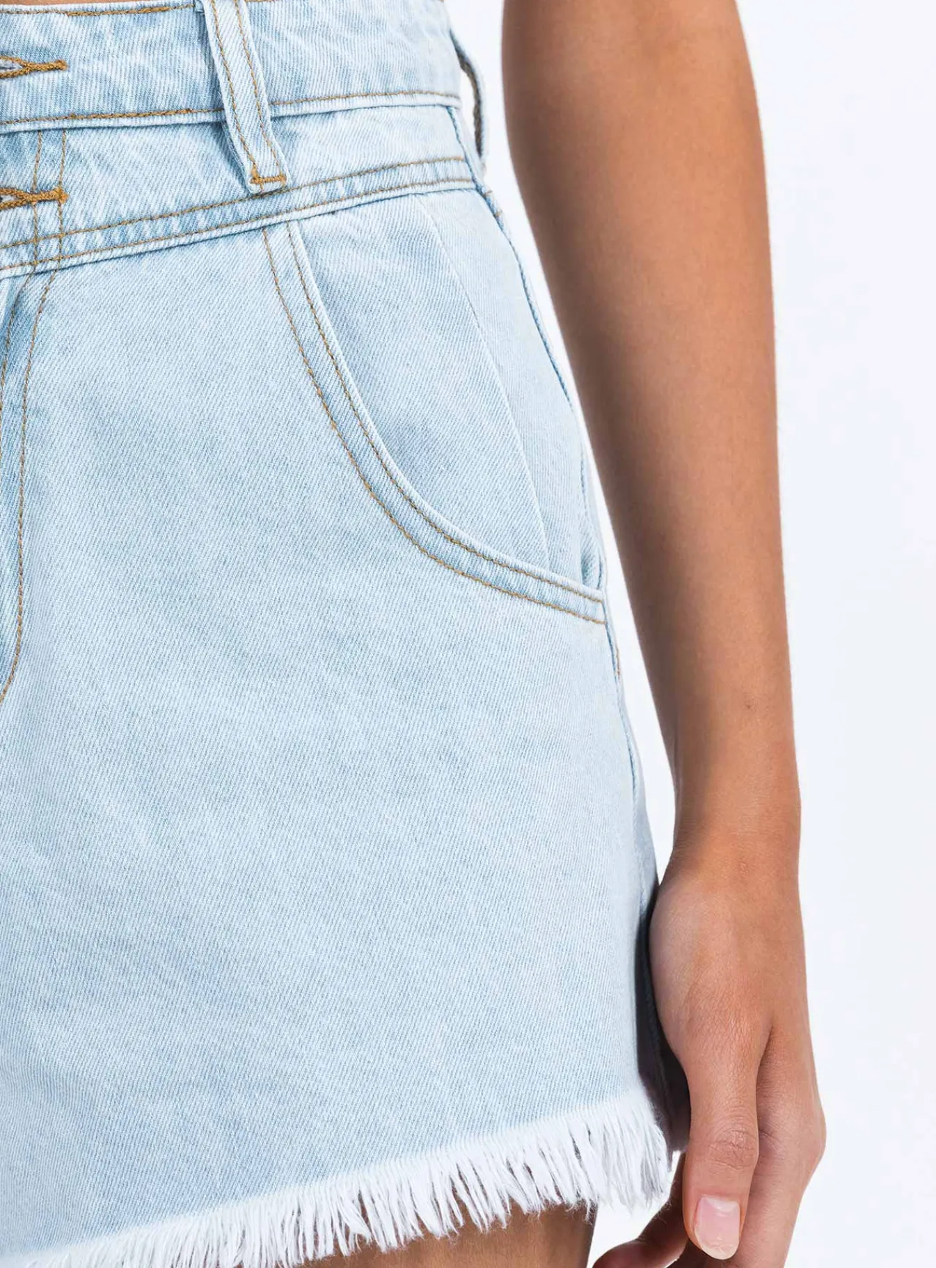 Princess Polly Doughty Shorts Light Wash Denim Store
