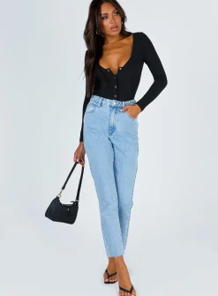 Princess Polly Downtown Drifter Bodysuit  Black Fashion