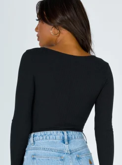 Princess Polly Downtown Drifter Bodysuit  Black Fashion