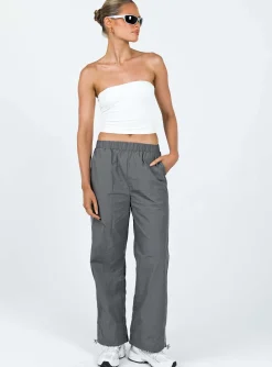 Princess Polly Downtown Parachute Pants Slate Outlet