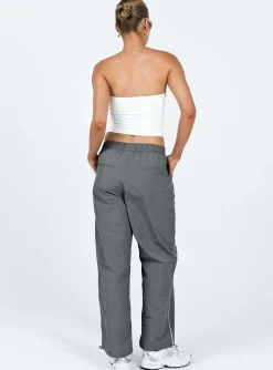 Princess Polly Downtown Parachute Pants Slate Outlet