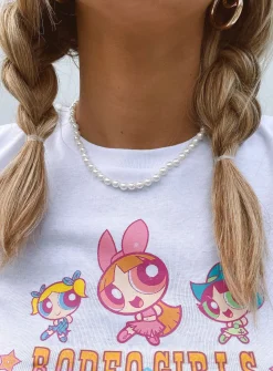 Princess Polly Dream On Necklace   Gold / White Cheap