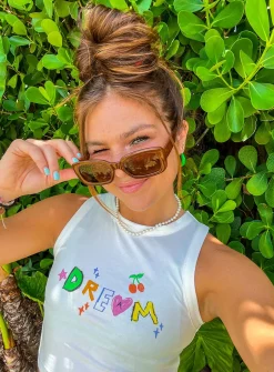 Princess Polly Dream On Tank Top  White Discount