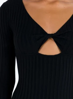 Princess Polly Dreama Long Sleeve Mini Dress Black Cheap