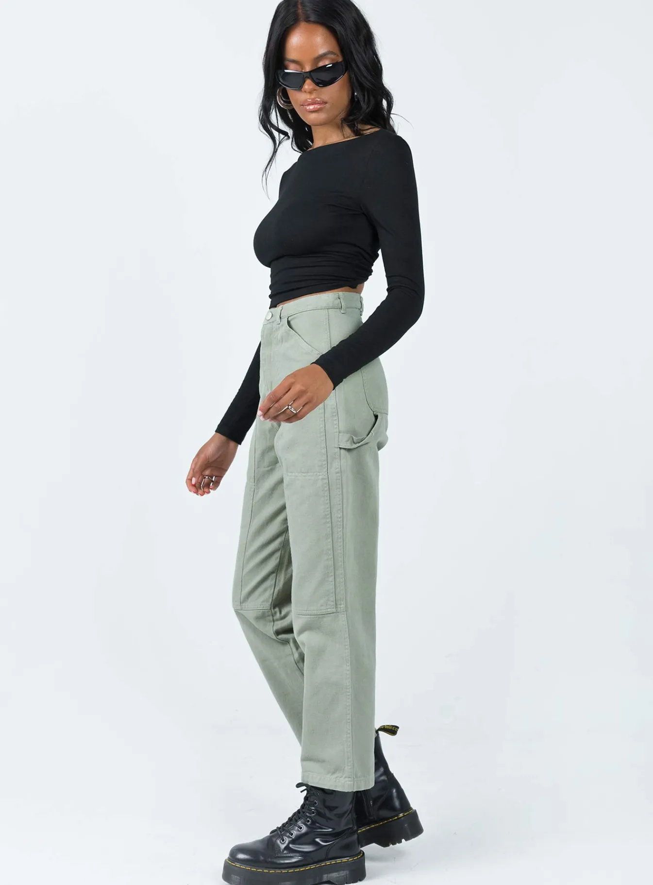 Princess Polly Dropouts Cargo Pants Green Fashion