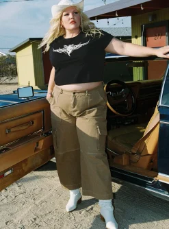 Princess Polly Dust Dancing Cargo Pant Curve Camel   Brown Best