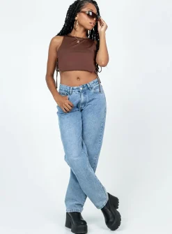 Princess Polly Dustyn Top  Brown Cheap