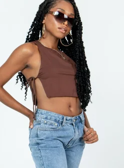 Princess Polly Dustyn Top  Brown Cheap