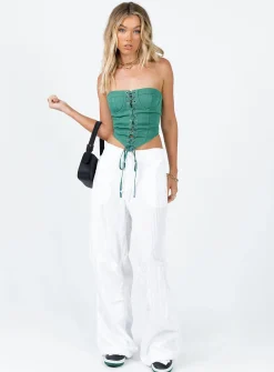 Princess Polly East Gate Corset  Forest Green Outlet
