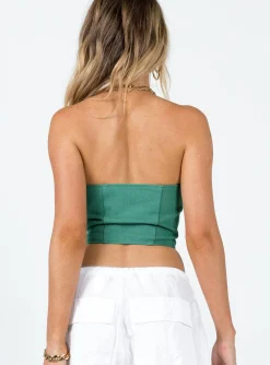 Princess Polly East Gate Corset  Forest Green Outlet
