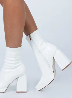 Princess Polly Eastern Boots  White Flash Sale