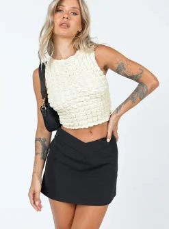 Princess Polly Easton V Front Mini Skirt Black Clearance