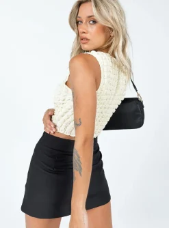 Princess Polly Easton V Front Mini Skirt Black Clearance
