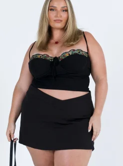 Princess Polly Easton V Front Mini Skirtcurve Black Store