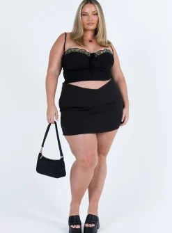 Princess Polly Easton V Front Mini Skirtcurve Black Store
