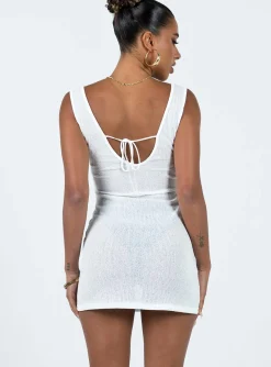 Princess Polly Eberose Reversible Mini Dress  White Hot