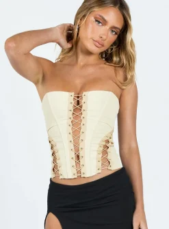 Princess Polly Eden Lace Up Corset Cream Outlet