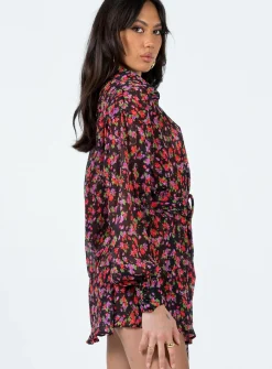 Princess Polly Edena Mini Dressfloral Black Best