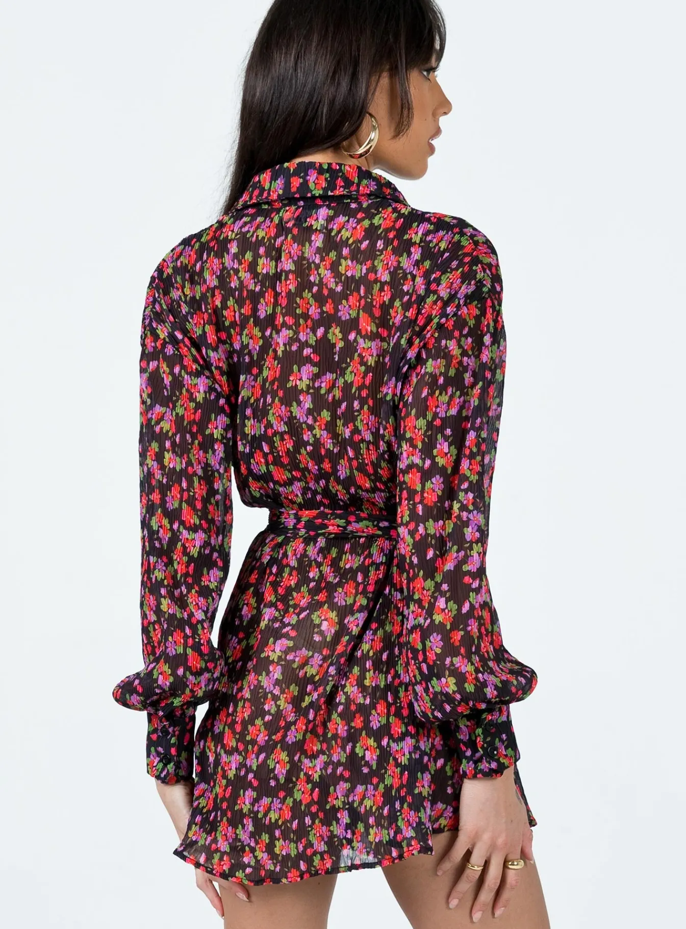 Princess Polly Edena Mini Dressfloral Black Best