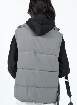 Princess Polly Edison Puffer Vest Grey Store