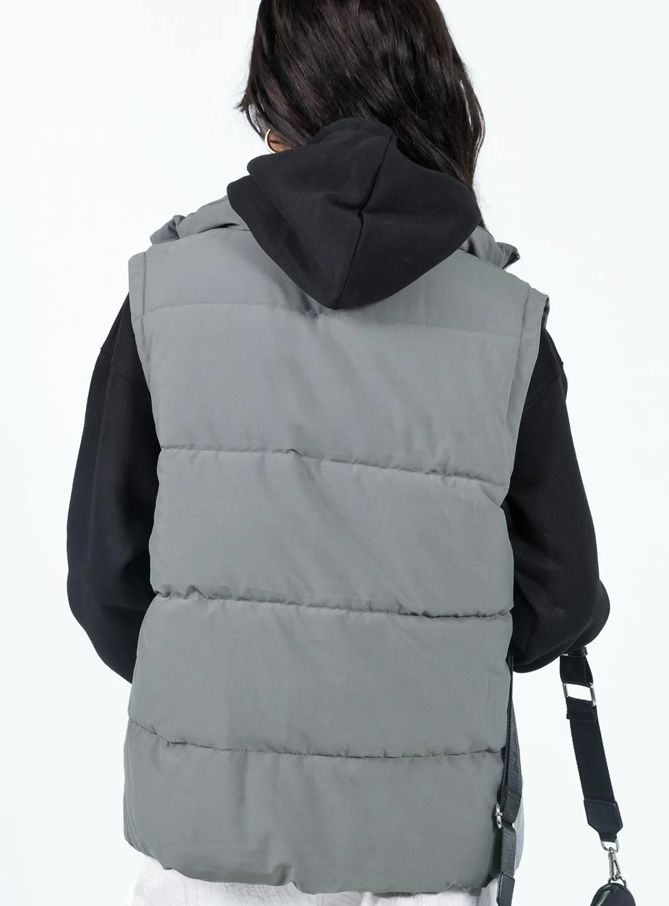 Princess Polly Edison Puffer Vest Grey Store