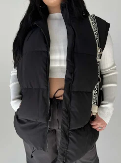 Princess Polly Edison Puffer Vestcurve   Black Outlet
