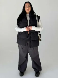 Princess Polly Edison Puffer Vestcurve   Black Outlet