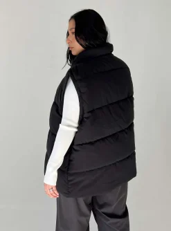 Princess Polly Edison Puffer Vestcurve Black Outlet