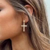 Princess Polly Edwards Cross Earrings  Gold Discount