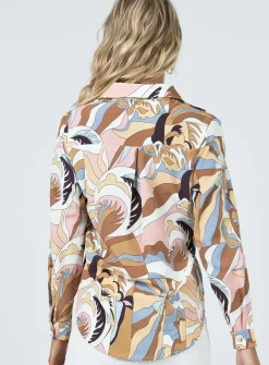 Princess Polly Effie Shirt  Brown Multi Sale